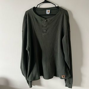 Crewneck button up carhartt green size xl